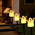 thumbnail image 5 of Dmlowu Halloween Solar Lights Outdoor, 5 Pack Waterproof Ground Stake Orange Pumpkin Lights, Spooky Halloween Decorations for Outdoor Garden Lawn, 5 of 7