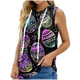 thumbnail image 1 of Tops de Ajuste Suelto para las Mujeres de Moda Impresa con Capucha sin Mangas, Poliéster, 1 of 5