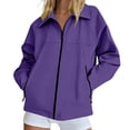 thumbnail image 2 of Sentmoon Light Jacket Women Waterproof Lapel Zip Up Jacket with Pockets Outdoor Hiking Shell Coat for Mountaineering Sports S-L, 2 of 6