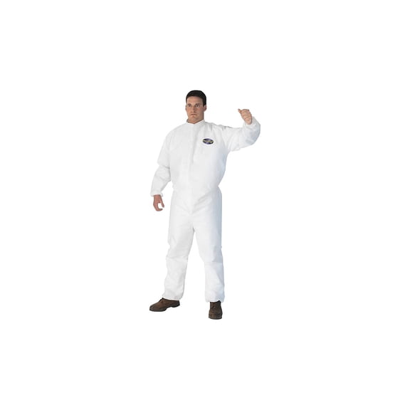 Ansell KCC 46114 A30 Elastic-Back and Cuff Hooded Coveralls - Extra Large, White (25/Carton)