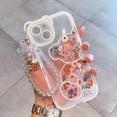 thumbnail image 4 of for iPhone 12 pro Case Clear Cute Flower Bear with Pearl Chain for Girls with Bear Ears Soft TPU Shockproof Protective Girly -Flower Bear, 4 of 13