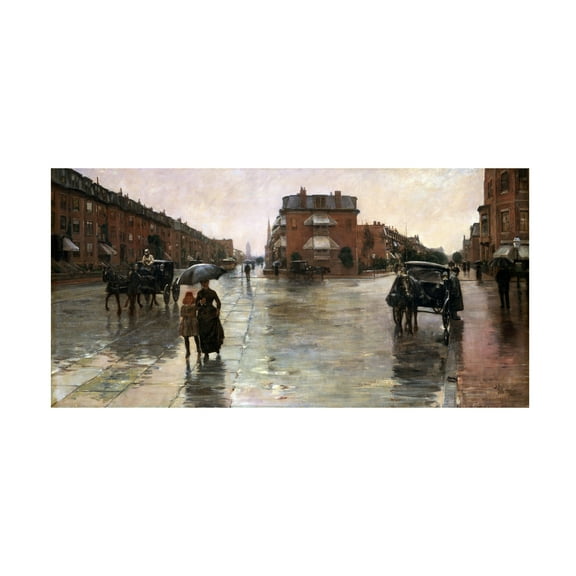 Childe Hassam 'Rainy Day In Boston' Canvas Art