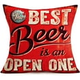 thumbnail image 5 of Throw Pillow Covers Beer Classical Quote Lettering Series Throw Pillows Cases 18 x 18 Inch Set of 4 Cotton Linen Vintage Rustic Icons Decorative Pillow Covers Cushion Case for Home Sofa (Beer Set), 5 of 6