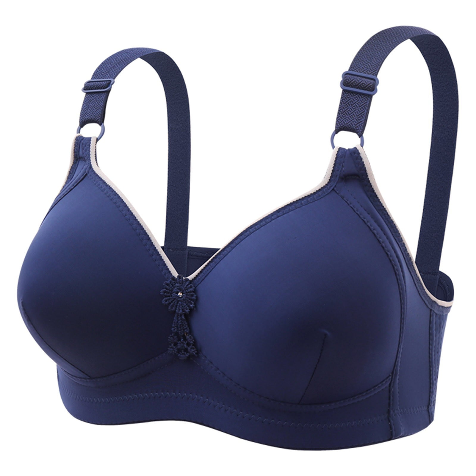 Cethrio Womens Push Up Bras Clearance Wirefree Bras Full Figure Bras Plus  Size Lingerie, Blue 44/100