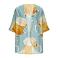 thumbnail image 5 of Rollback Olyvenn Women's Summer Beer Graphic 3/4 Sleeve Loose Kimono Cardigan Beach Cover Up Tops Blouse Shirt Outerwear Light Blue 6, 5 of 5