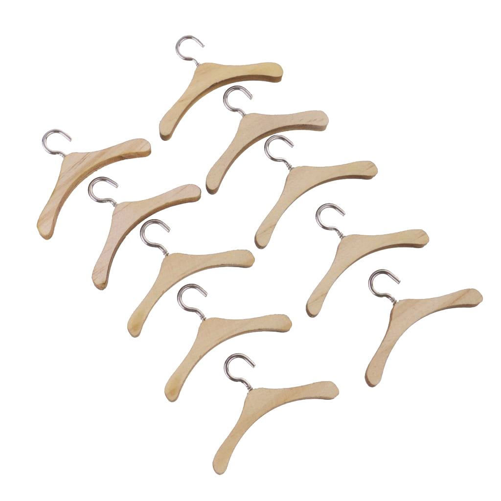 12cm Wooden Clothes Hangers for 18" SD1/3 SD1/4 BJD Doll Figure Toys