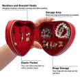 thumbnail image 5 of Red Travel Jewelry Box, Heart-Shaped PU Leather Organizer, Portable Storage Case for Rings, Earrings, Necklaces, Ideal Gift for Women, Travel Essentials Cartoon Style Ladybugs, 5 of 7