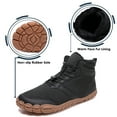 thumbnail image 5 of Stepedia Men's Wide Barefoot Winter Boots Waterproof Cold Weather Faux Fur Snow Boots, Black, 5 of 8