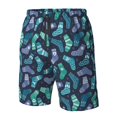 thumbnail image 4 of Logiee Green Christmas Print Socks Print Mens Swim Trunks Quick Dry Board Shorts,Breathable Hawaii Beach Shorts Swimwear Bathing Suits-Small, 4 of 6