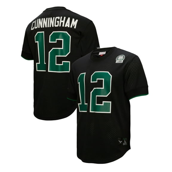 Men's Mitchell & Ness Randall Cunningham Black Philadelphia Eagles Retired Player Name & Number Mesh Top