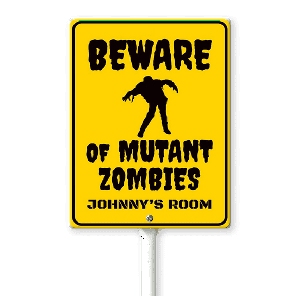 Eveokoki Halloween Yard Sign Beware Zombie Decorations Yard Signs Decorative Garden Stakes Aluminum Outdoor Lawn Signs for Halloween Party Yard Lawn Garden Decorations