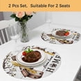 thumbnail image 5 of Sweet Home Round 13 Inch Placemats Set of 2, Western Stars Bird Houses White Wood Plank HeatResistant Non Slip Place Mats for Dining Table, Wipeable Braided Kitchen Table Mats for Housewarming, 5 of 9