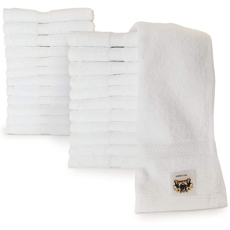 Paris Collection 100% Cotton, Bleach Resistant spa Towels 16x30 White  (Pack of 24) Heavier Than The 16x27 ! Weighing at 4.0 lbs. per doz. Salon  Towels, Beauty Spa, Tanning, Gym, Home, dorms. 
