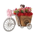 thumbnail image 1 of Bicicleta de tres ruedas con flores artificiales para decoración, carrito de flores decorativo, manualidades, soporte floral con forma de bicicleta, 1 of 8