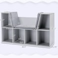 thumbnail image 3 of Homiyad 6-Cubby Kids Bookcase with Reading Nook and Cushion, Multi-Purpose Storage Organizer for Bedroom, Living Room, Gray, 3 of 8