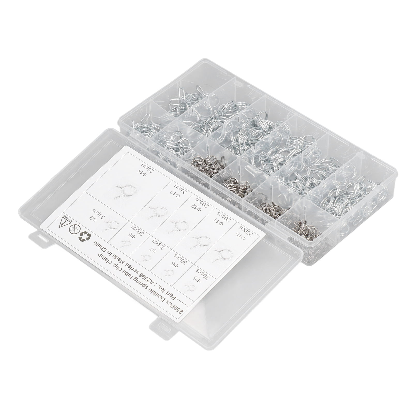 Hose Tube Spring Clamp, Light Weight 250PCS Irrigation Hose Clamp