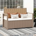 thumbnail image 2 of Dextrus Patio 70 Gallon PE Rattan Deck Box,Storage Bench, All-Weather Waterproof Deck Box Bench, Brown, 2 of 10