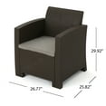 thumbnail image 3 of Azzura Faux Wicker Outdoor Club Chair, Brown, Mixed Beige, 3 of 7