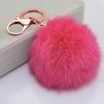 thumbnail image 1 of 8cm Colorful Artificial Fur Pom Poms Ball Keychain Car Key Chain Ring Pendant For Women Bag Charm, 1 of 3