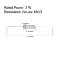 thumbnail image 3 of Uxcell 40Pcs 3W 3 Vatios Resistor de película de óxido metálico 680 Ohm ±5% Tolerancia, 3 of 7
