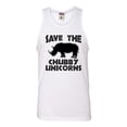 thumbnail image 1 of Adult Save The Chubby Unicorns Funny Rhino Sleeveless Tank Top Cotton T-Shirt, 1 of 1