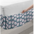 thumbnail image 2 of Fox Bed Skirt, Sleeping Fox Faces with Sky Stars Scandinavian Style Children Cartoon, Elastic Bedskirt Dust Ruffle Wrap Around for Bedding Decor, 4 Sizes, Slate Blue Baby Pink, by Ambesonne, 2 of 2