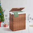 thumbnail image 2 of CASEMIOL 26.4 Gallon Laundry Basket with Lid, Rattan Clothes Laundry Hamper with Removable Liner Bag, Machine Washable Linen Bags, Foldable Large Laundry Basket, 2 of 13
