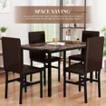 thumbnail image 6 of MOOSENG 5 Piece Dining Table Set for 4, Faux Marble Kitchen Table and Chairs for 4, Modern Dining Room Table with 4 Chairs, Dinner Table Set for Small Spaces, Brown, 6 of 9
