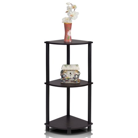 Furinno Durable Easy Assembly 11.6"W x 11.6"D x 29.6"H 3-Shelf Freestanding Shelving Unit, Black