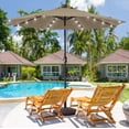 thumbnail image 4 of CHYVARY 9ft LED Round Patio Umbrella Outdoor Table Umbrella for Deck,Poolside and Garden,Taupe, 4 of 9