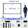 thumbnail image 3 of GAINVANE Portable Projector Screen with Stand,100 Inch 16:9 HD 4K Indoor Outdoor Projection Movie Screen, 3 of 11