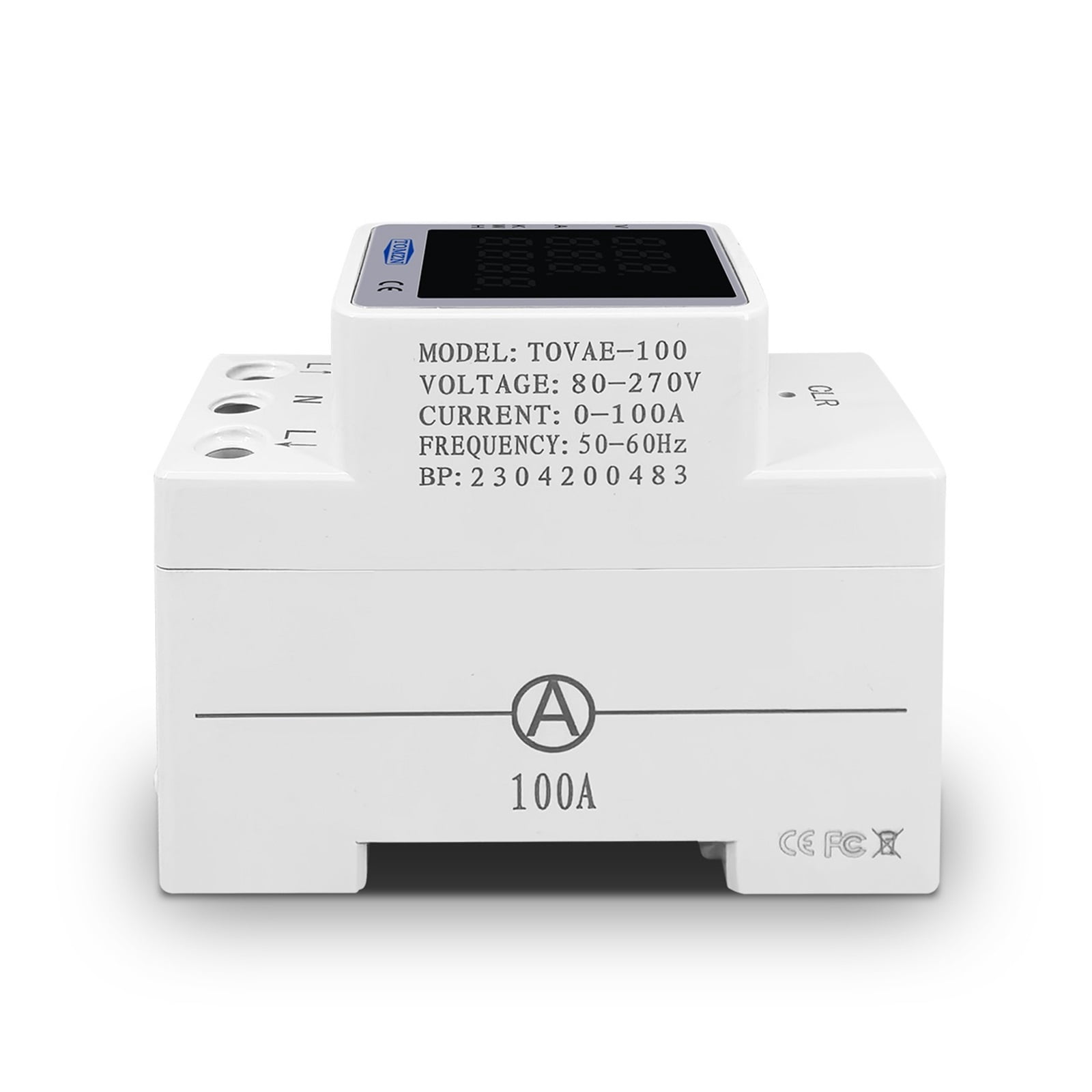 3IN1 Din Rail AC 100A Voltage Current KWH Electric Energy Monitor Meter Voltmeter Ammeter ,Protect Safety of Circuit