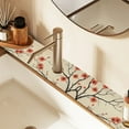 thumbnail image 2 of Yayeee Faucet Mat for Kitchen Sink 14.7" Diatomite Long Splash Guard Pad, Red Floral Pattern, 2 of 7