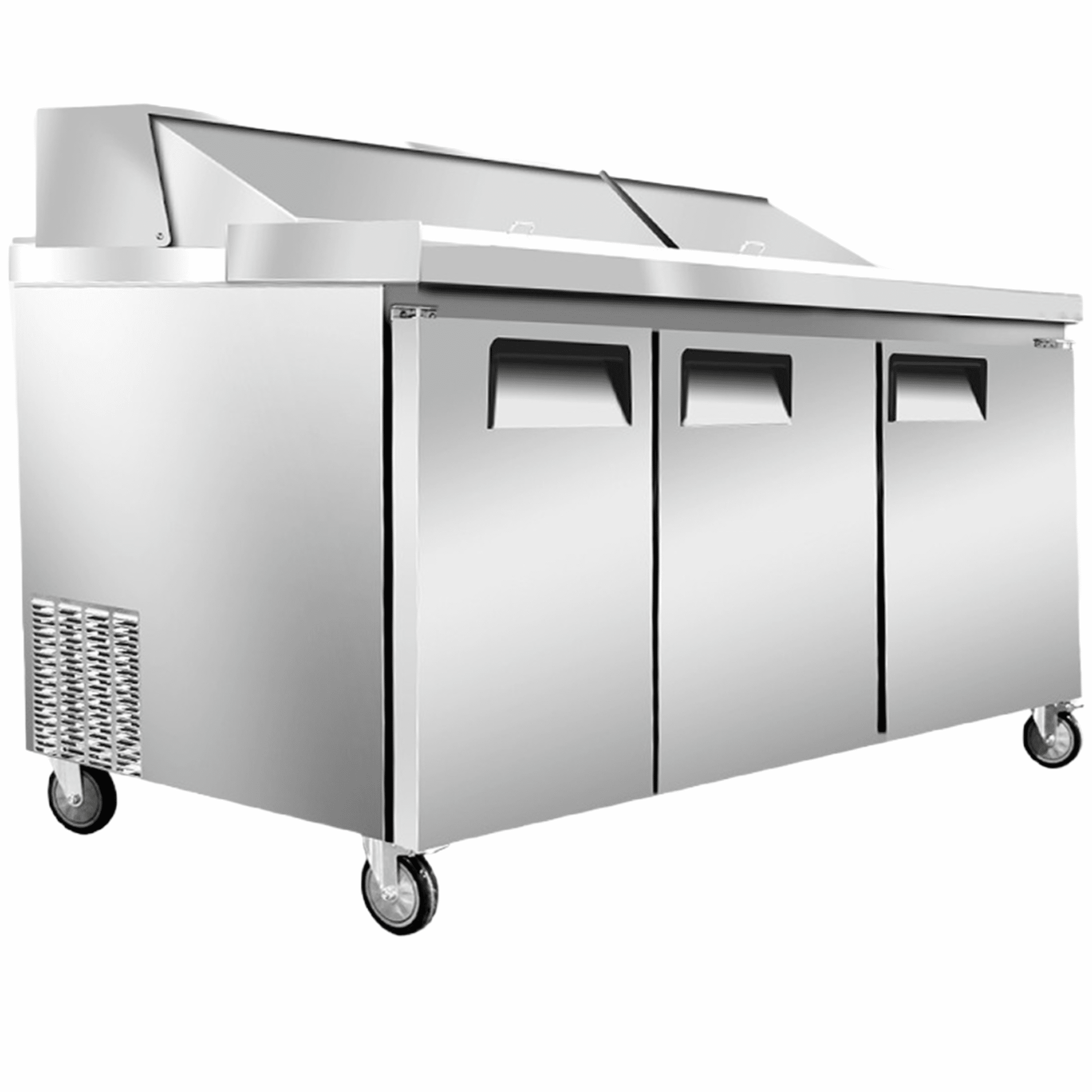 NSF 73 in. Refrigerated Sandwich Prep Table 20.3 Cu.Ft. 3 Door Commercial Salad Prep Table Refrigerator with Cutting Board