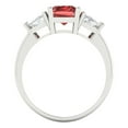 thumbnail image 4 of 2.82 ct Emerald Cut Natural Garnet 3 Stone 18K White Gold Womens Engagement Ring, 4 of 5