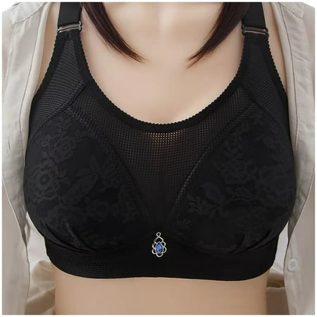 

TAIAOJING Steel Ring Thin Women s Bra Front Button Gathers Comfort Bra Comfort Bralette Bras