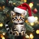 thumbnail image 4 of Colgante de coche de Navidad para gatos - Decoración colgante festiva para espejo retrovisor, mochila y hogar, adorno navideño rojo y verde, 4 of 7