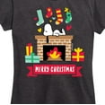 thumbnail image 3 of Peanuts - Snoopy Fireplace Christmas - Women's Short Sleeve Graphic T-Shirt, 3 of 6