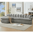 thumbnail image 5 of JONPONY 127" Modular Sectional Sofa, Cloud Sectional Couch with L-Shape Chaise,Upholstered Couches for Living Room,Bedroom ,No Assembly Required,Light Gray, 5 of 15