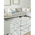 thumbnail image 4 of Unique Loom Matrix Trellis Collection Area Rug - Geometric (7' 1" x 10' Rectangle White/Gray), 4 of 7
