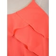 thumbnail image 4 of En Creme Darling Flowy Butterfly Ruffle Neckline Crochet Dot Hem Coral Dress, 4 of 4