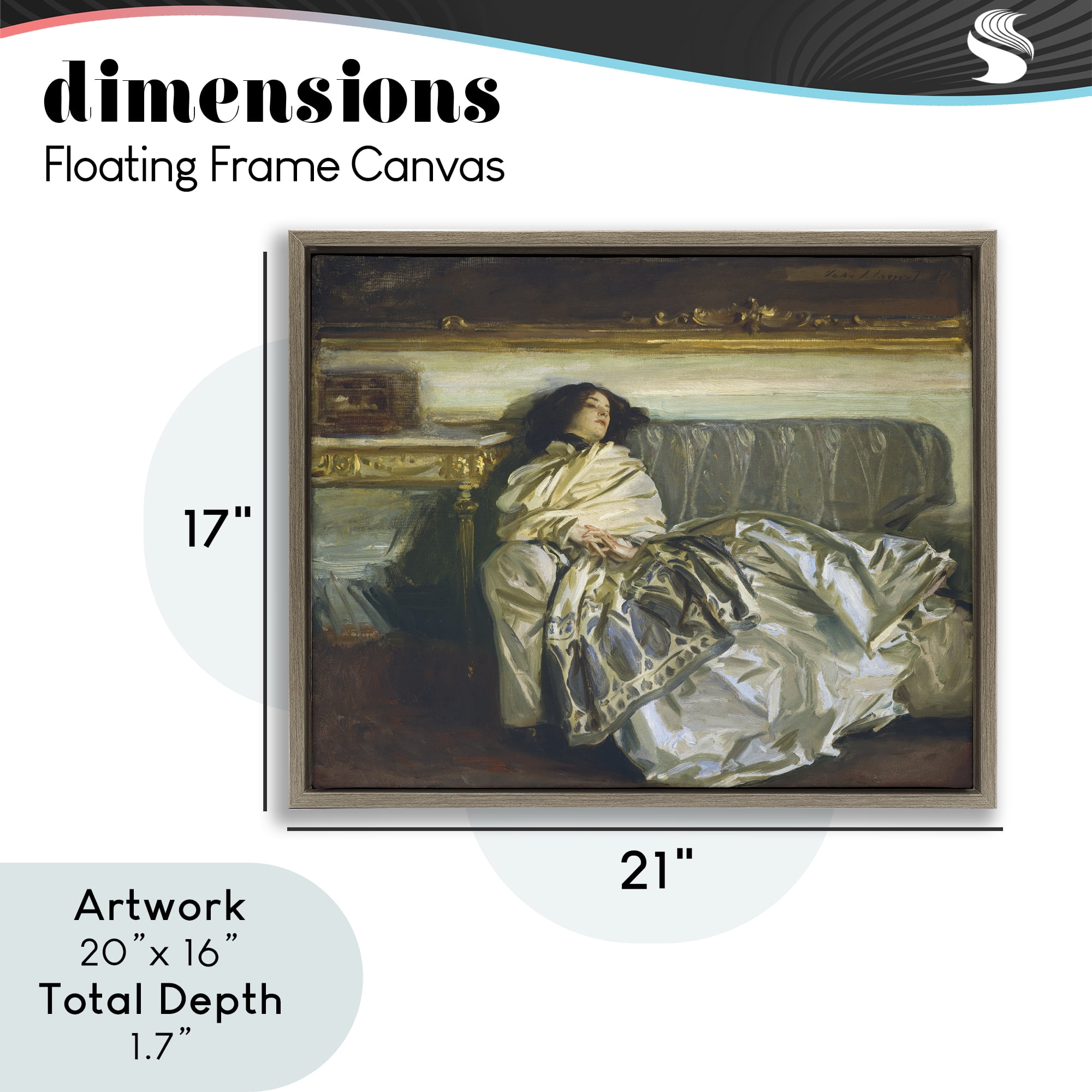 Stupell Industries Restful Woman Classic Brown Framed Floater Canvas Wall Art, design by Lil' Rue
