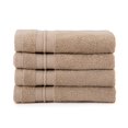 thumbnail image 4 of Sticky Toffee Terry Cotton Washcloths Set for Bathroom, 4 Pack, Soft and Absorbent, Face Cloths, Fingertip Towels, 500 GSM, 13 in x 13 in, Tan, 4 of 6