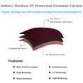 thumbnail image 5 of LiveGo Blackout Outdoor Patio Curtains - Weatherproof, Sun Blocking, UV and Fade Resistant Cabana Grommet Top Curtains for Gazebo, Front Porch, Pergola, Yard, 52*84 in, 2 Panel, Red wine, 5 of 10