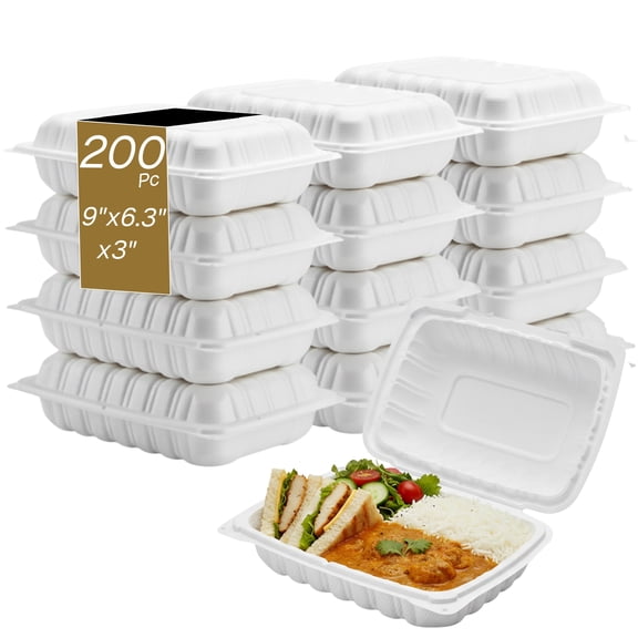 Clamshell (MFPP) Hinged Container (Corner Lock), Tall, 9" x 6.3"