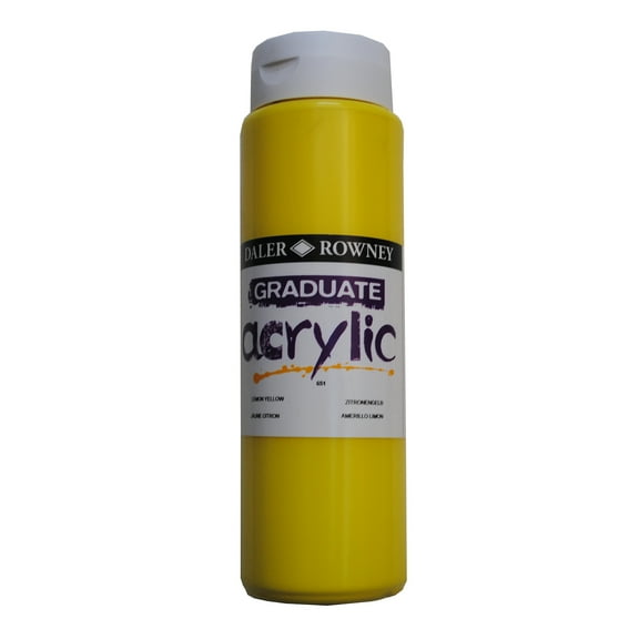 Daler-Rowney Graduate Acrylic, 500ml Bottle, Lemon Yellow
