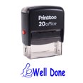 thumbnail image 1 of Printtoo WELL DONE Self Inking Rubber Stamp Office Stationary Custom Stamp-Blue, 1 of 1