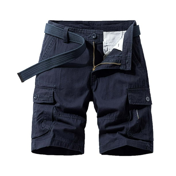 pstuiky Pantalones cortos para hombre, Pantalones cortos cargo de talla grande para hombre, con múltiples bolsillos, holgados, para playa y verano Pantalones cortos cargo