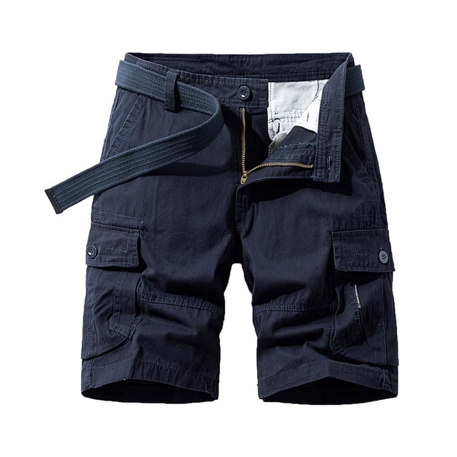 pstuiky Pantalones cortos deportivos, Pantalones cortos cargo de talla grande para hombre, con múltiples bolsillos, holgados, para playa y verano Pantalones cortos para correr para hombre