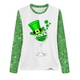 thumbnail image 4 of Charella Long Sleeve Shirts for Women St Patricks Day Shirt Crewneck T-shirts 2024 Trendy Bling Bling Tops,Green,S, 4 of 4